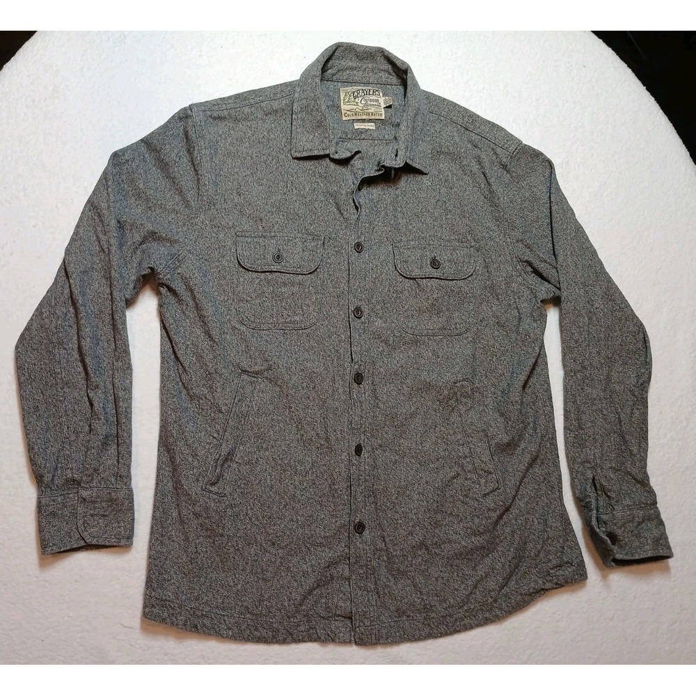 Grayers Blanket Shirt Jacket Men XL Heather‎ Gray Shacket Overshirt Cotton
